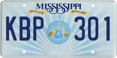 MS license plate KBP301