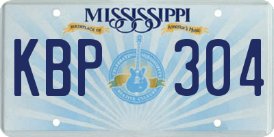 MS license plate KBP304