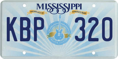 MS license plate KBP320