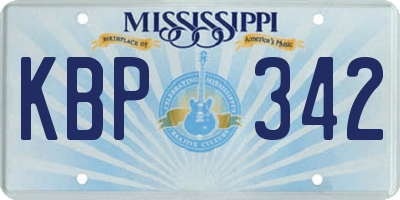 MS license plate KBP342