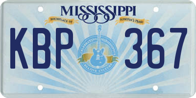 MS license plate KBP367