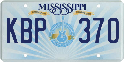 MS license plate KBP370