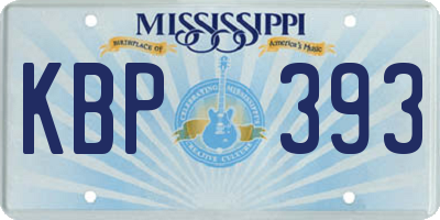 MS license plate KBP393