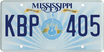 MS license plate KBP405