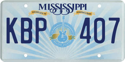 MS license plate KBP407