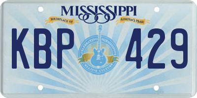 MS license plate KBP429