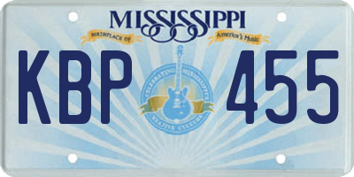 MS license plate KBP455
