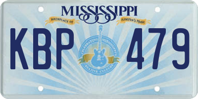 MS license plate KBP479