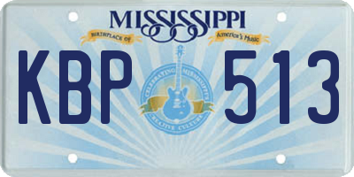 MS license plate KBP513