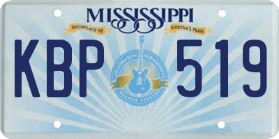 MS license plate KBP519