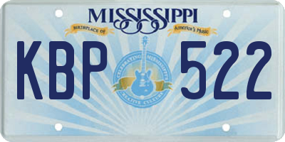 MS license plate KBP522
