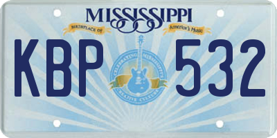 MS license plate KBP532