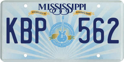 MS license plate KBP562
