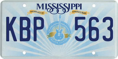 MS license plate KBP563