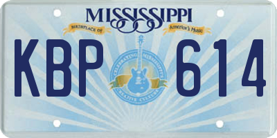 MS license plate KBP614