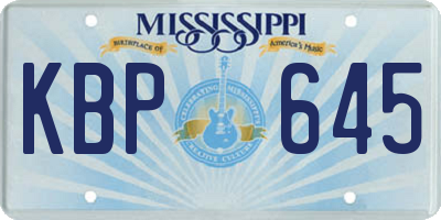 MS license plate KBP645