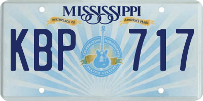 MS license plate KBP717