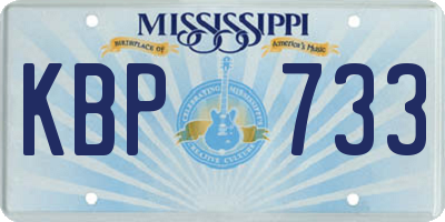MS license plate KBP733