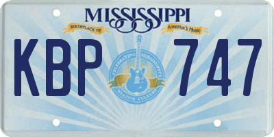 MS license plate KBP747