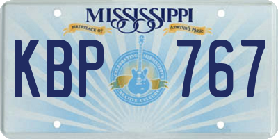 MS license plate KBP767