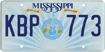 MS license plate KBP773