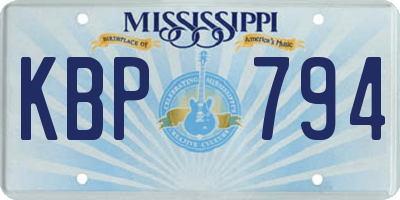 MS license plate KBP794