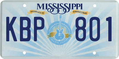 MS license plate KBP801