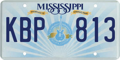 MS license plate KBP813