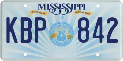 MS license plate KBP842