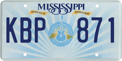 MS license plate KBP871