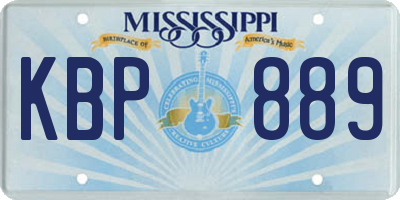 MS license plate KBP889