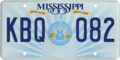 MS license plate KBQ082