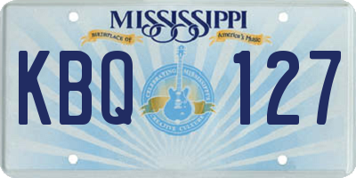 MS license plate KBQ127