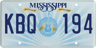 MS license plate KBQ194