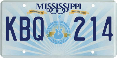 MS license plate KBQ214