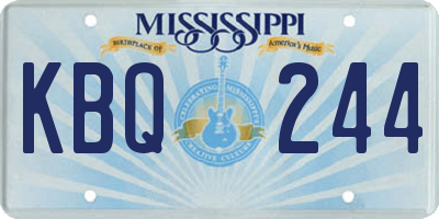 MS license plate KBQ244