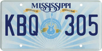 MS license plate KBQ305