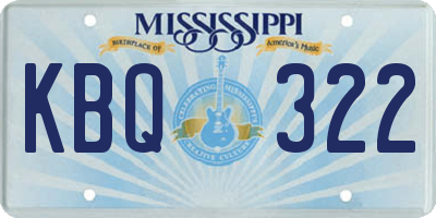 MS license plate KBQ322