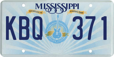 MS license plate KBQ371