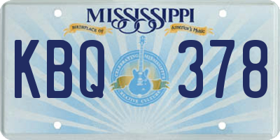 MS license plate KBQ378