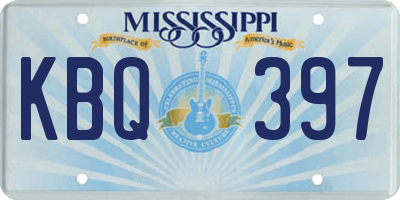 MS license plate KBQ397