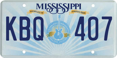 MS license plate KBQ407