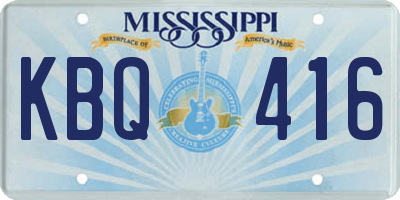 MS license plate KBQ416