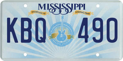 MS license plate KBQ490