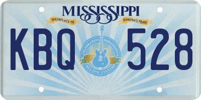 MS license plate KBQ528