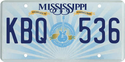 MS license plate KBQ536