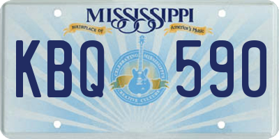 MS license plate KBQ590