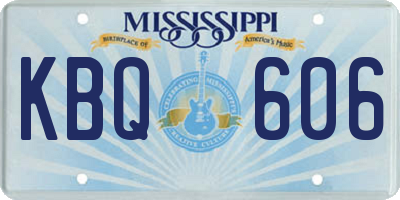 MS license plate KBQ606
