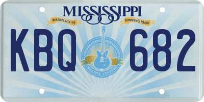 MS license plate KBQ682