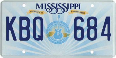 MS license plate KBQ684